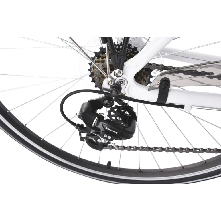 Rower Trekkingowy Damski 28 ALU 21 bieg Bagażnik Kierownica Motylek V-Brake