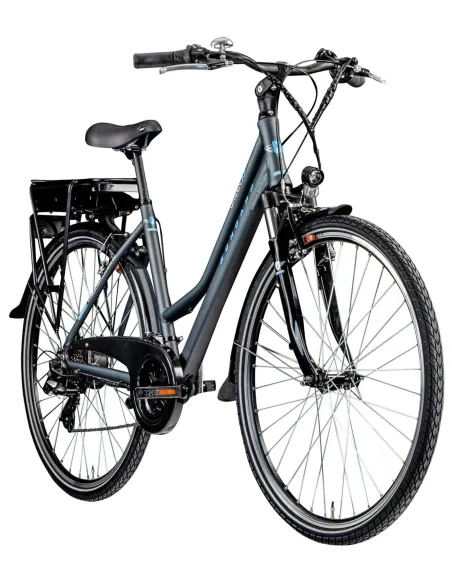 Elektryczny Rower Trekkingowy 28 Bagażnik Turystyczny Damski Wspomaganie