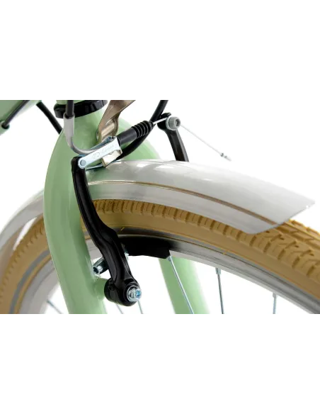 Rower Miejski Damski 28 Holenderka z Akcesoriami Rama Stalowa 6 Biegów