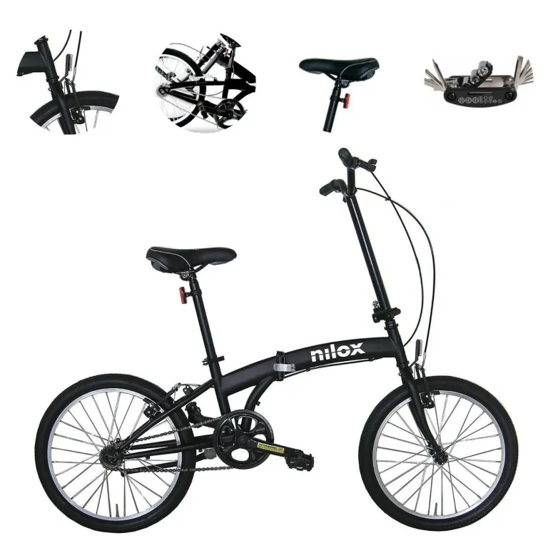 Rower Miejski Składany 20 V-brake Unisex Składak Stalowy Uniwersalny Stopka