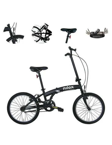 Rower Miejski Składany 20 V-brake Unisex Składak Stalowy Uniwersalny Stopka