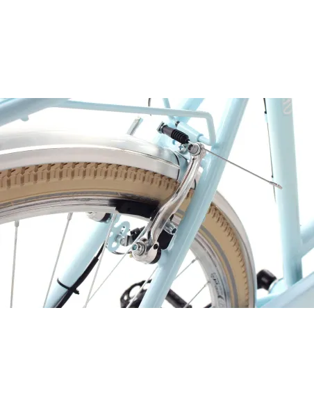 Rower Miejski Damski 28 Retro 6 Biegów Oświetlenie Niska Rama Odblaski Stal