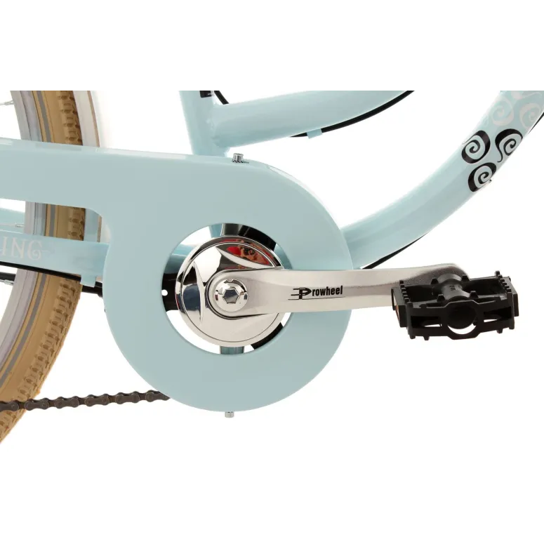 Rower Miejski Damski 28 Retro 6 Biegów Oświetlenie Niska Rama Odblaski Stal