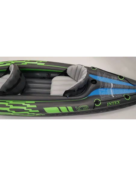 Kajak Nadmuchiwany Intex Challenger K2 Tworzywo PVC Wiosła 2 Siedziska Ster