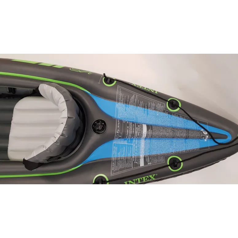 Kajak Nadmuchiwany Intex Challenger K2 Tworzywo PVC Wiosła 2 Siedziska Ster
