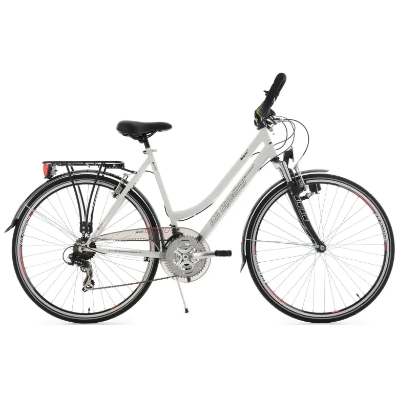 Rower Trekkingowy Damski 28 Bagaż Światła 21 bieg