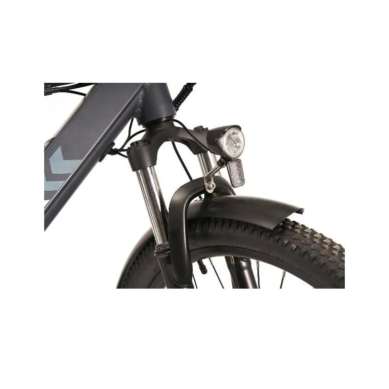 Elektryczny Rower Trekkingowy 27,5 Bagażnik 13Ah 5 Trybów Tarcze 21 Biegów
