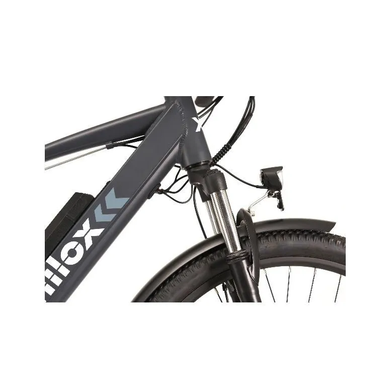 Elektryczny Rower Trekkingowy 27,5 Bagażnik 13Ah 5 Trybów Tarcze 21 Biegów