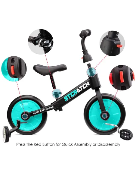 2+ Dziecięcy Rower Biegowy 3 w 1 Multi Trójkołowy - 4