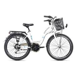 Rower Dziewczęcy Miejski 24 Damka 21 Bieg Bagażnik