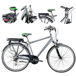 Elektryczny Rower Trekkingowy 28 Wspomaganie ALU Bagażnik Błotniki Światła