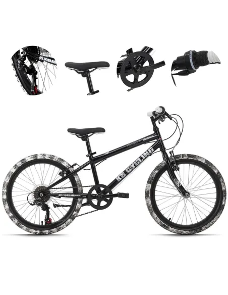 Rower Górski Dziecięcy 20" Alu Uniwersalny 6 Biegów V-brake Stopka CRUSHER