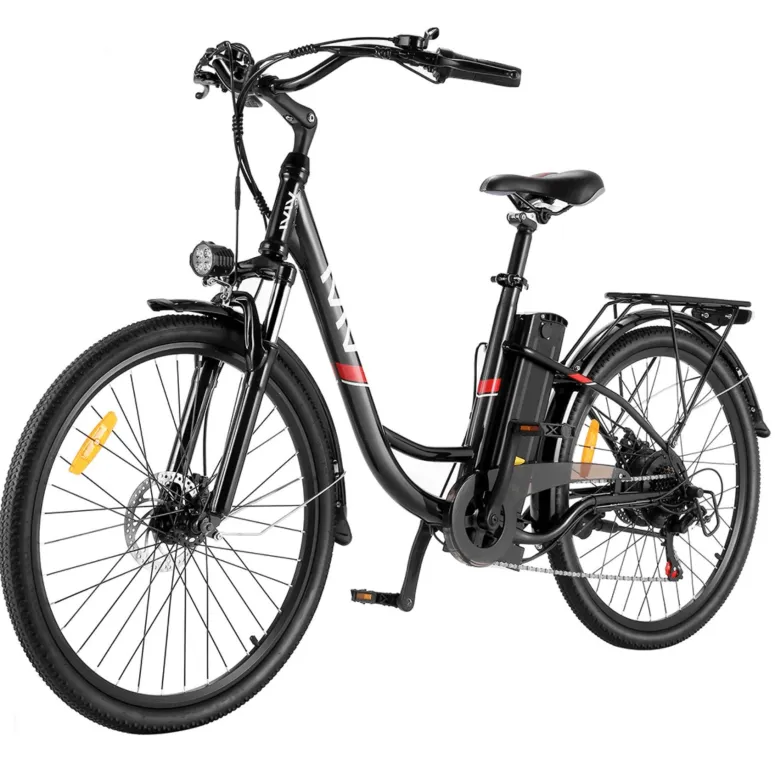 Elektryczny Rower Miejski 26 Unisex 3 Tryby 7 bieg Dźwignie Tarcze Bagażnik