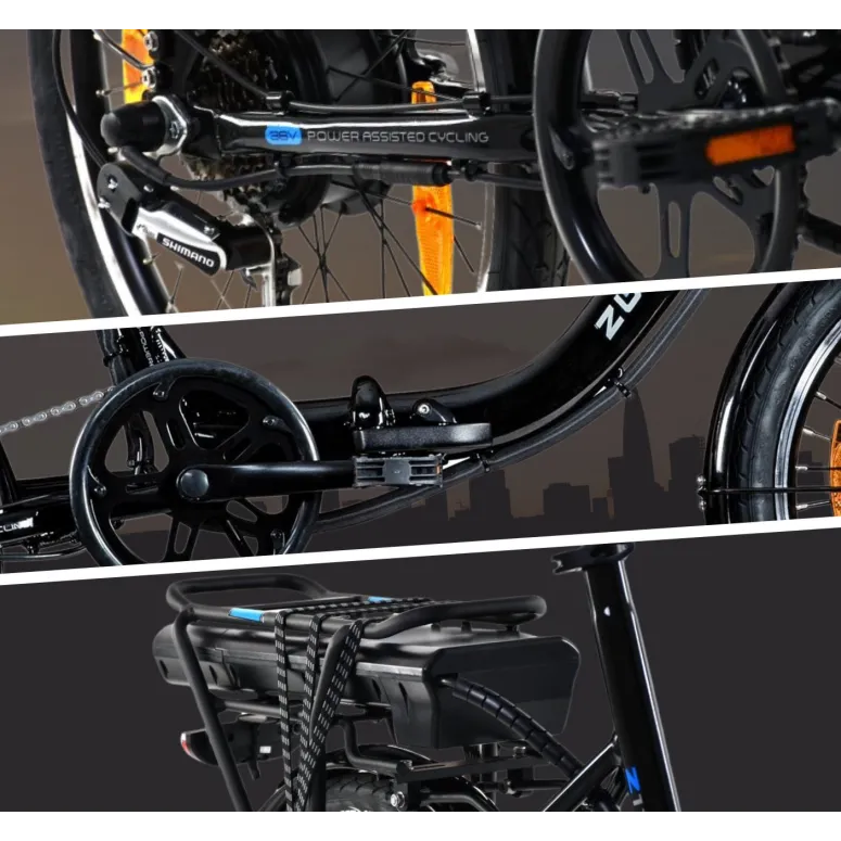 Elektryczny Rower Miejski 20 Składany Aluminiowy 250W Revo Składak Dzwonek