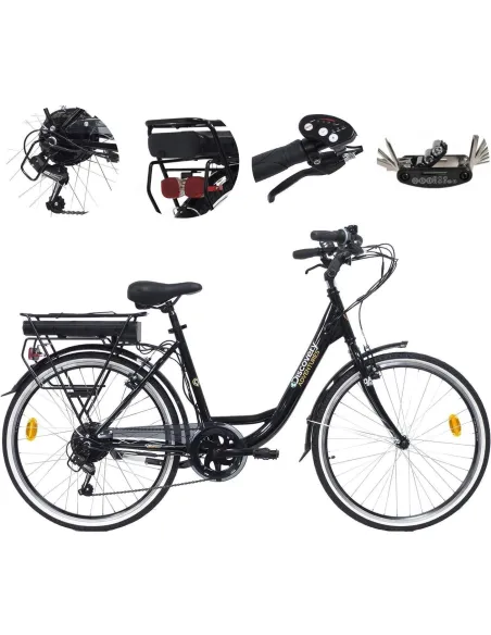 Rower Elektryczny Miejski 26 Bagażnik 250W 7,8Ah Wspomaganie Światła Stopka