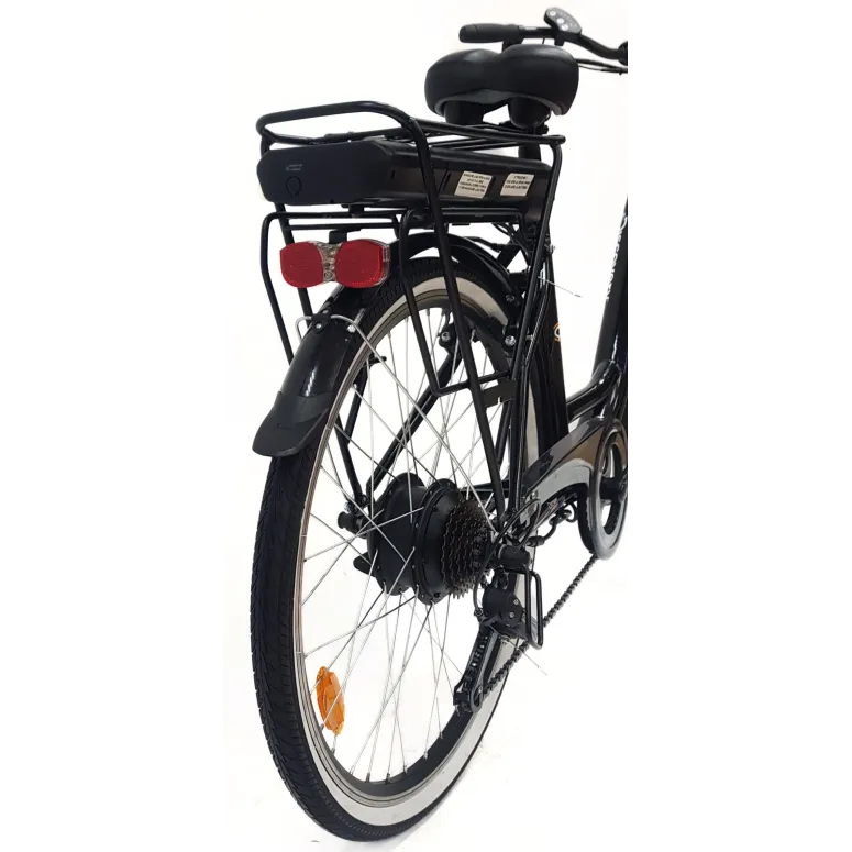 Rower Elektryczny Miejski 26 Bagażnik 250W 7,8Ah Wspomaganie Światła Stopka