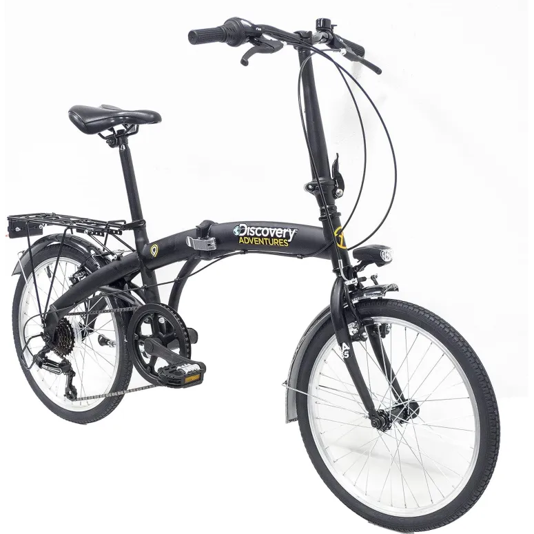 Rower Składany Miejski 20 Damski Męski Bagażnik Światła Błotniki Stopka