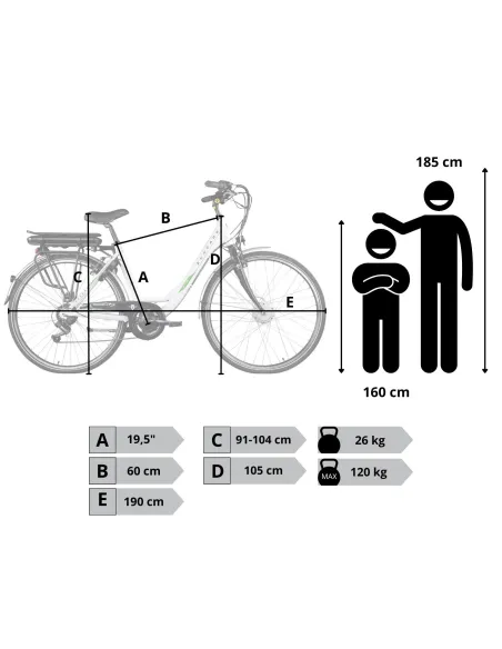 Rower Elektryczny Damski Miejski 28 250W Aluminium Shimano Bagażnik Światła