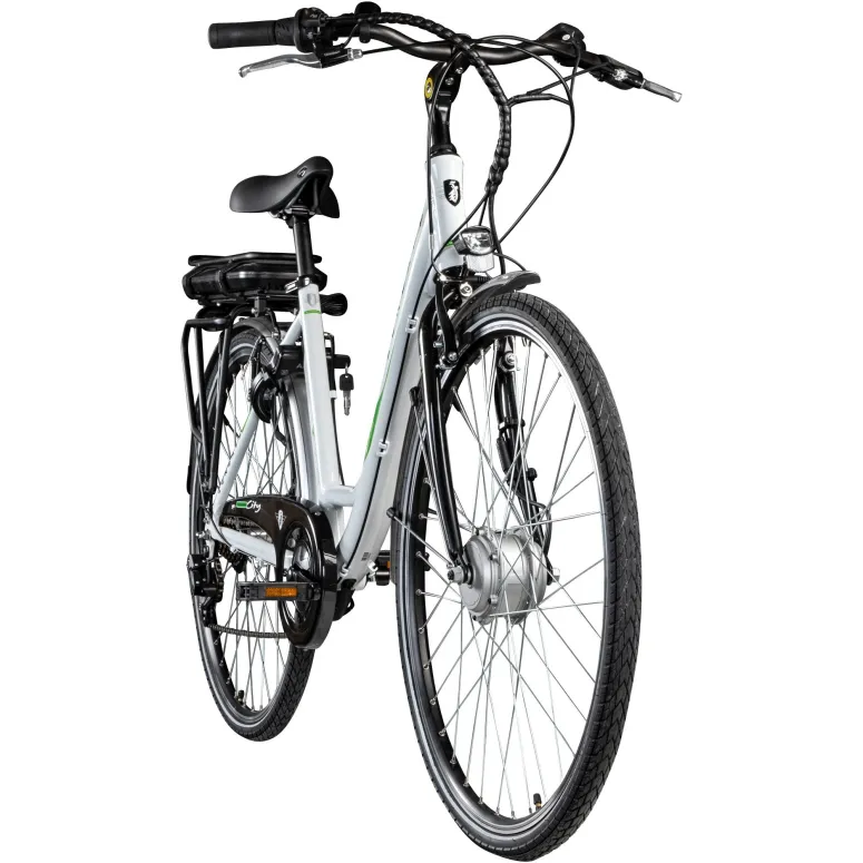 Rower Elektryczny Damski Miejski 28 250W Aluminium Shimano Bagażnik Światła