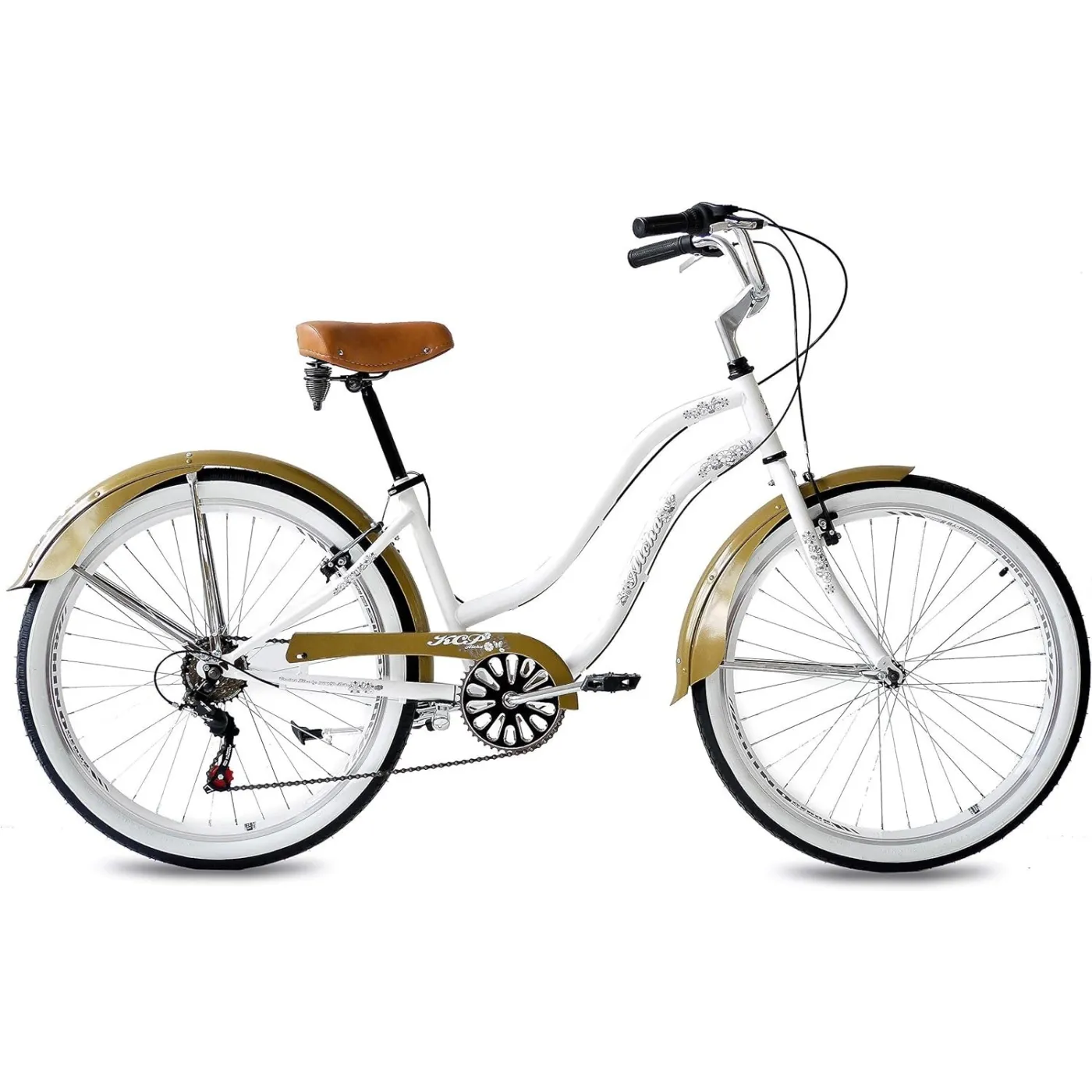 Rower Miejski Damski 26 Beach Cruiser Odblaski Dzwonek Stopka Retro Revo