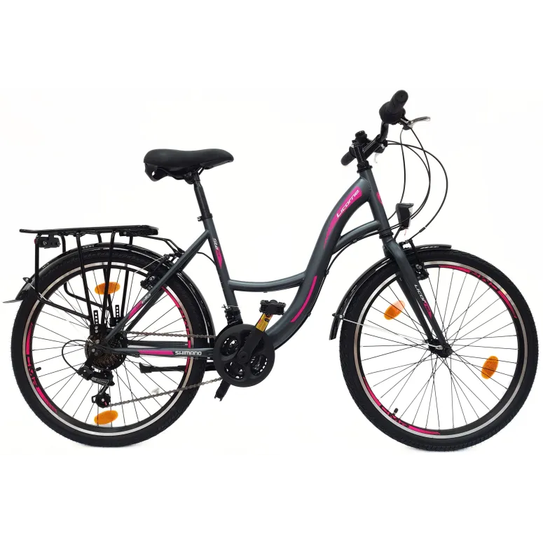 Rower Miejski Dziewczęcy 24 Uniwersalny Oświetlenie Stopka Dzwonek Bagażnik