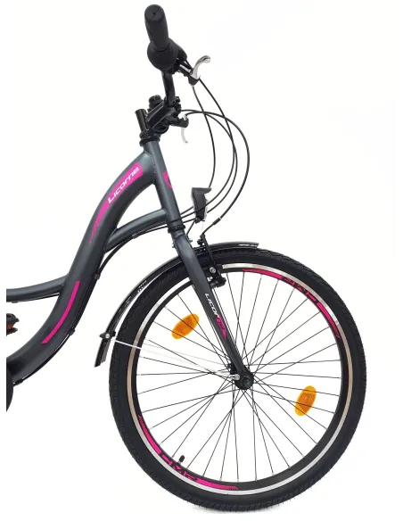 Rower Miejski Dziewczęcy 24 Uniwersalny Oświetlenie Stopka Dzwonek Bagażnik