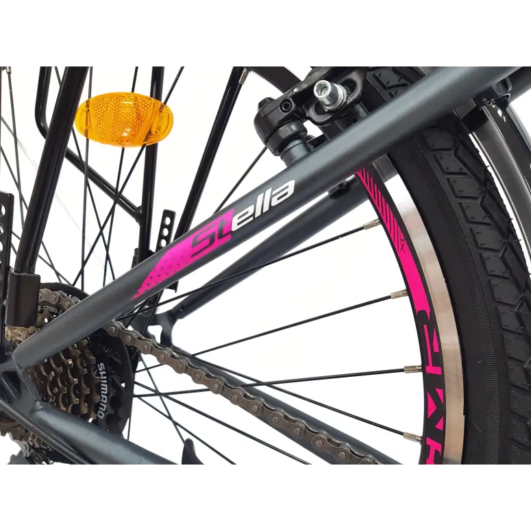 Rower Miejski Dziewczęcy 24 Uniwersalny Oświetlenie Stopka Dzwonek Bagażnik