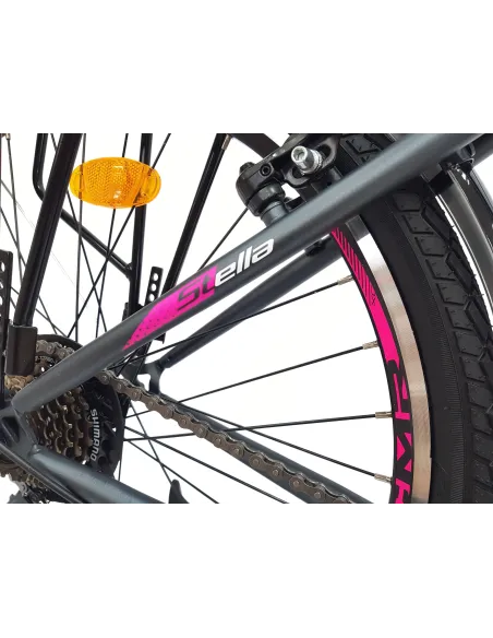 Rower Miejski Dziewczęcy 24 Uniwersalny Oświetlenie Stopka Dzwonek Bagażnik