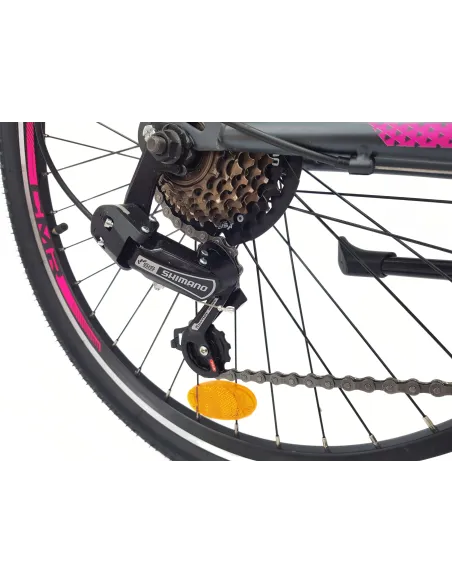 Rower Miejski Dziewczęcy 24 Uniwersalny Oświetlenie Stopka Dzwonek Bagażnik