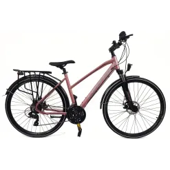 Rower Damski Trekkingowy 28 Alu Cyngle Tarcze Światła Dzwonek Amortyzacja
