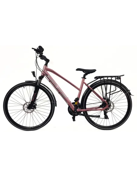 Rower Damski Trekkingowy 28 Alu Cyngle Tarcze Światła Dzwonek Amortyzacja