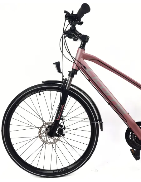 Rower Damski Trekkingowy 28 Alu Cyngle Tarcze Światła Dzwonek Amortyzacja