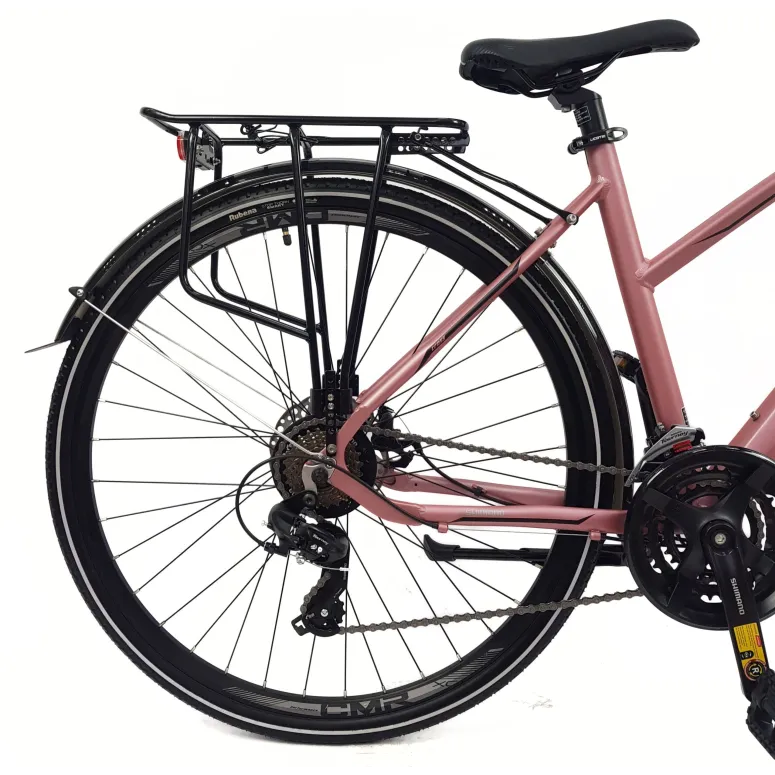 Rower Damski Trekkingowy 28 Alu Cyngle Tarcze Światła Dzwonek Amortyzacja