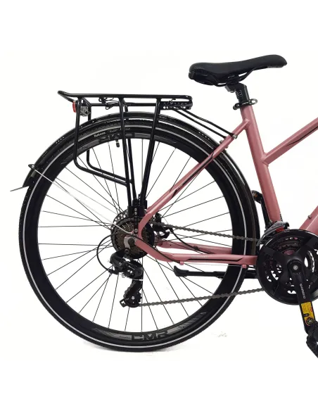Rower Damski Trekkingowy 28 Alu Cyngle Tarcze Światła Dzwonek Amortyzacja
