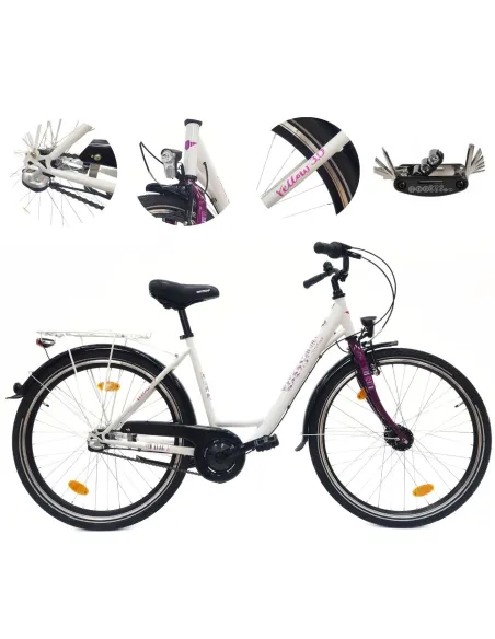 Rower Miejski Damski 26 Młodzieżowy Nexus 3 Bagażnik Stopka Dzwonek Światła