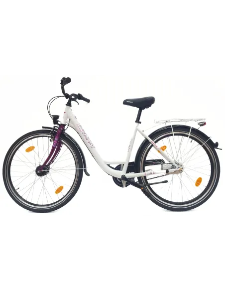 Rower Miejski Damski 26 Młodzieżowy Nexus 3 Bagażnik Stopka Dzwonek Światła