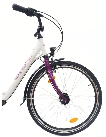 Rower Miejski Damski 26 Młodzieżowy Nexus 3 Bagażnik Stopka Dzwonek Światła