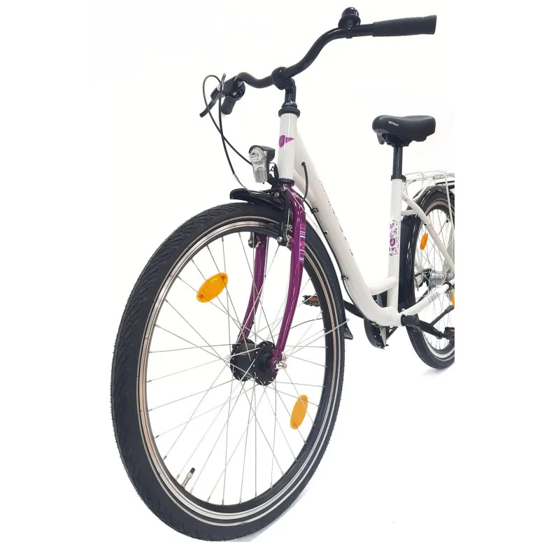 Rower Miejski Damski 26 Młodzieżowy Nexus 3 Bagażnik Stopka Dzwonek Światła