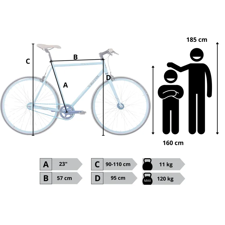 Rower Ostre Koło Męski 28 Stal Wyścigowy Lekki Jednobiegowy U-Brake Vintage