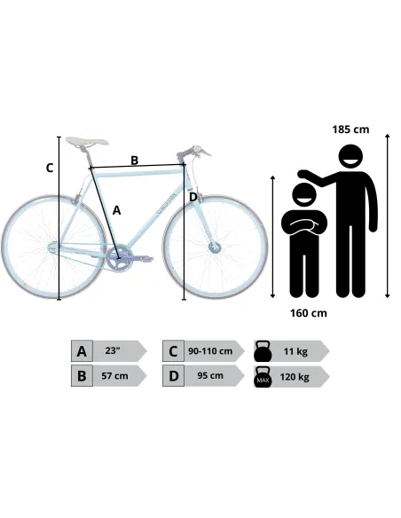 Rower Ostre Koło Męski 28 Stal Wyścigowy Lekki Jednobiegowy U-Brake Vintage