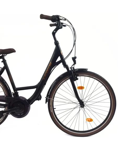 Rower Miejski Damski 28 Stalowy Dzwonek Światła Stopka Błotniki Bagażnik