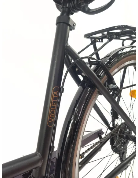 Rower Miejski Damski 28 Stalowy Dzwonek Światła Stopka Błotniki Bagażnik