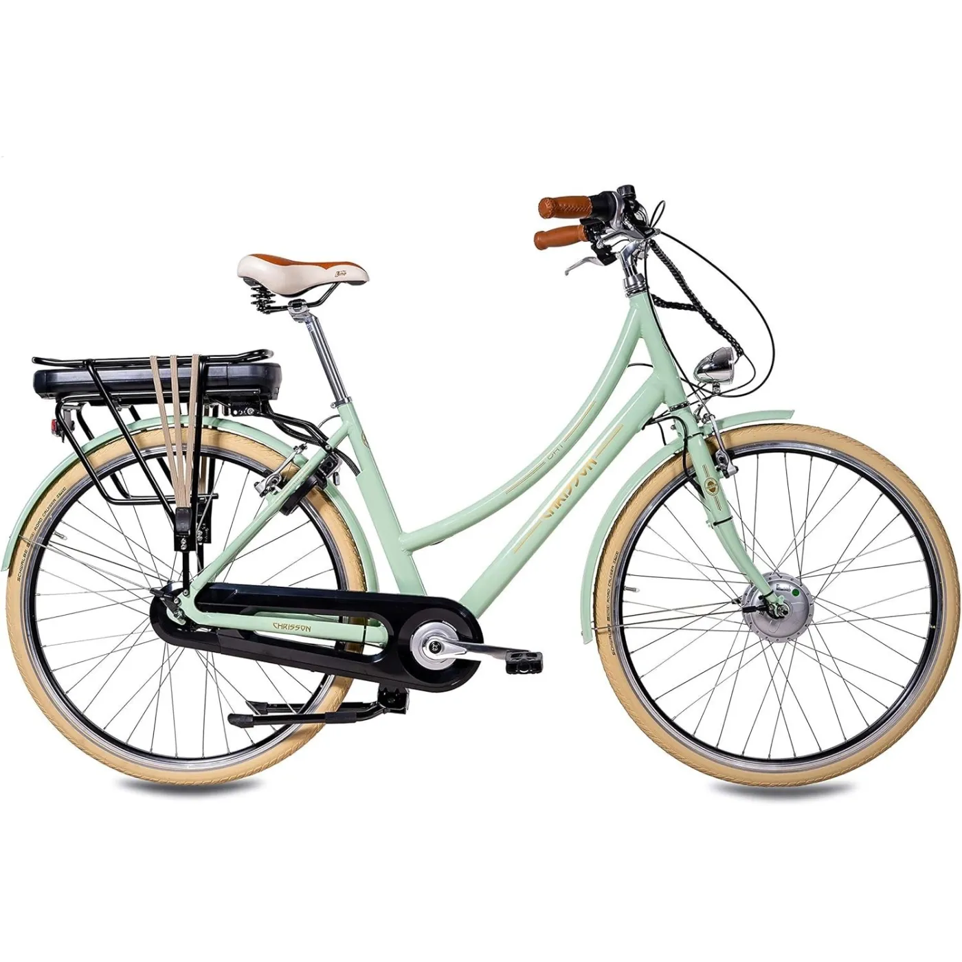 Elektryczny Rower Miejski 28 Damski ALU Oświetlenie Nexus 7 Kontra Bagażnik