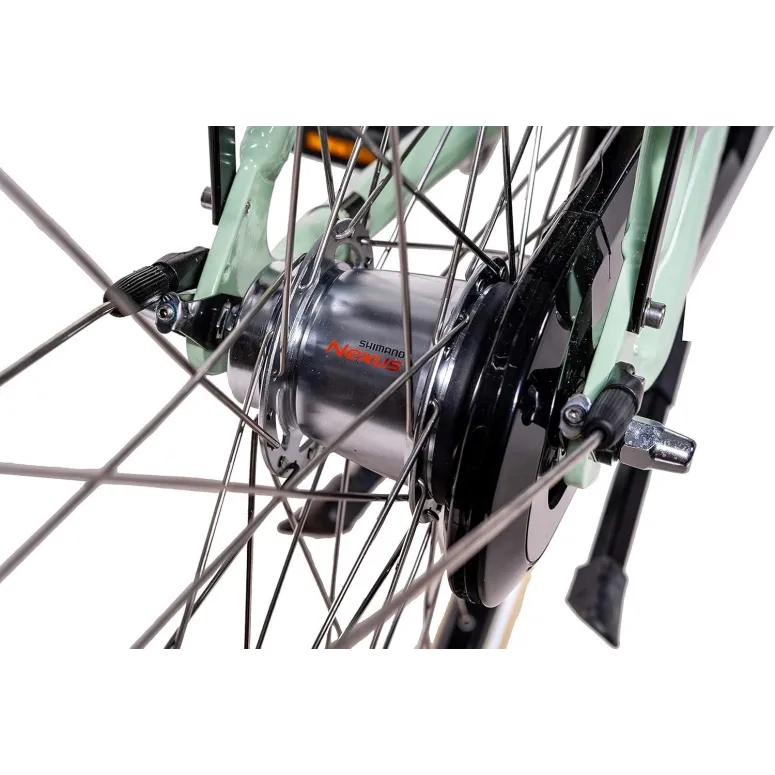 Elektryczny Rower Miejski 28 Damski ALU Oświetlenie Nexus 7 Kontra Bagażnik