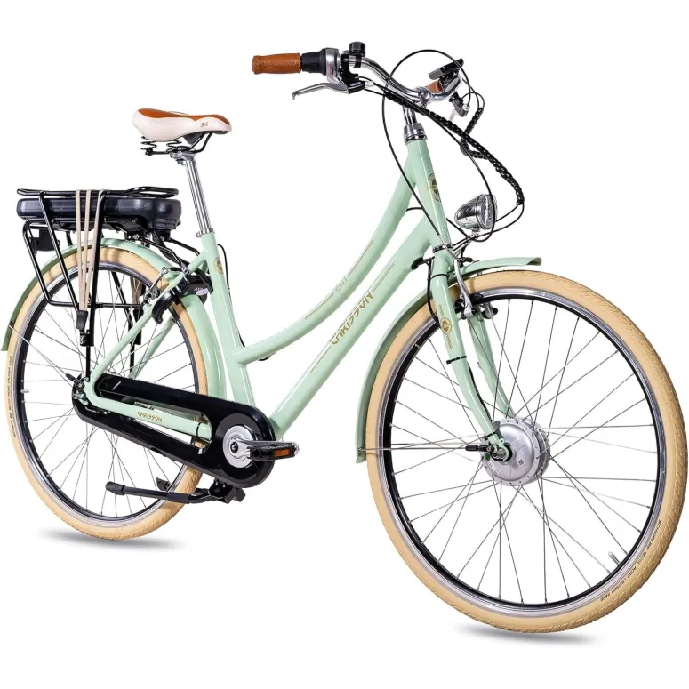 Elektryczny Rower Miejski 28 Damski ALU Oświetlenie Nexus 7 Kontra Bagażnik