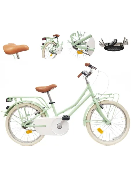 Rower Dziecięcy 20 Dziewczęcy Retro Błotniki Bagaż Odblaski Stopka Osłona
