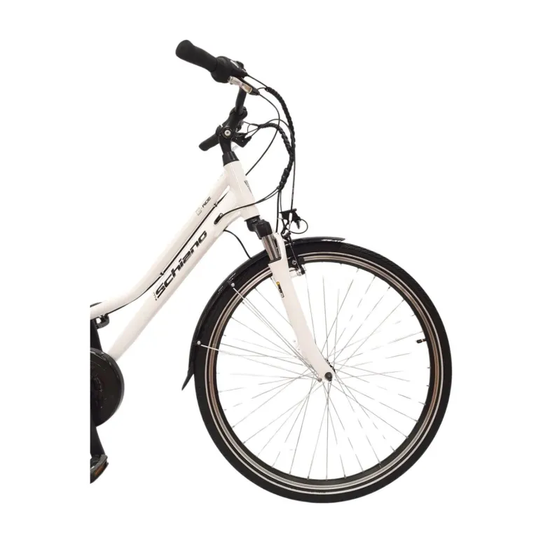 Elektryczny Rower Miejski Damski 28 Błotniki Oświetlenie Dzwonek Bagażnik