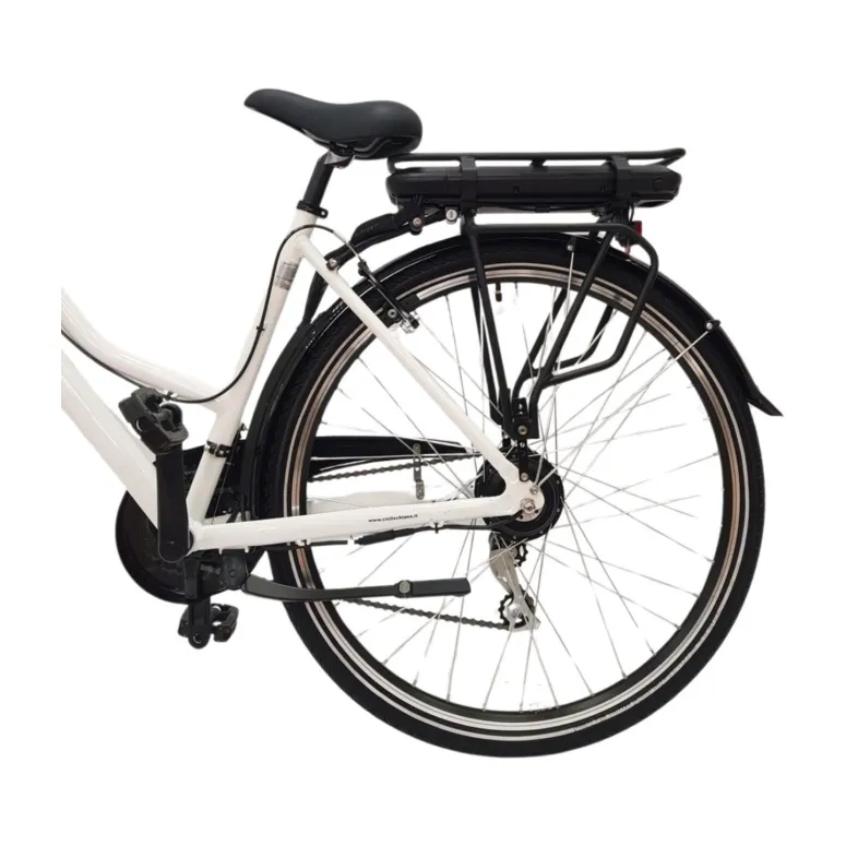 Elektryczny Rower Miejski Damski 28 Błotniki Oświetlenie Dzwonek Bagażnik