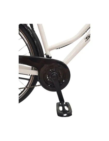 Elektryczny Rower Miejski Damski 28 Błotniki Oświetlenie Dzwonek Bagażnik