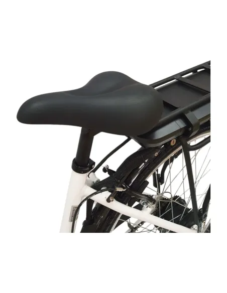 Elektryczny Rower Miejski Damski 28 Błotniki Oświetlenie Dzwonek Bagażnik